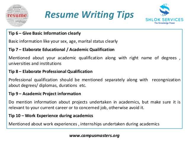 tips they give for writing a great resume